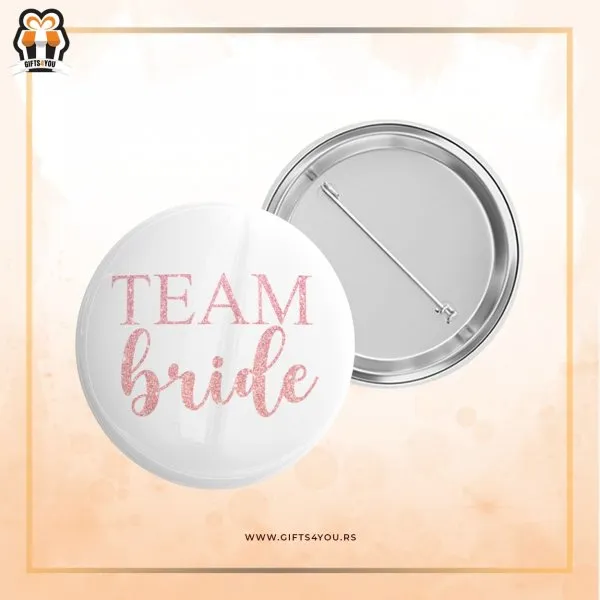 Bedž - Team bride roze