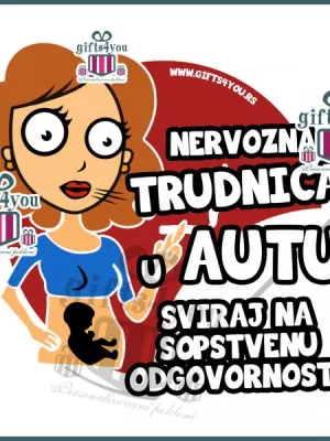 Nervozna trudnica u autu