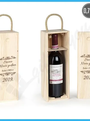 Srećna Nova godina poklon kutija za vino