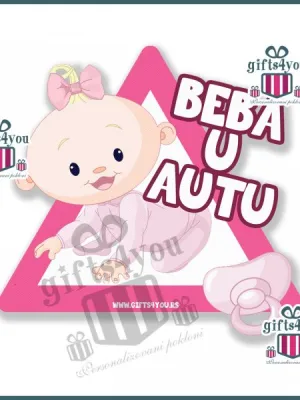 Beba u autu - ženska roze-1