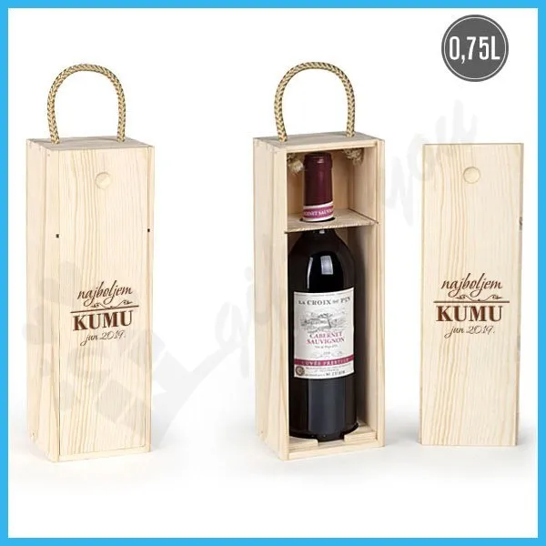 Proizvod Najboljem kumu poklon kutija za vino Slika