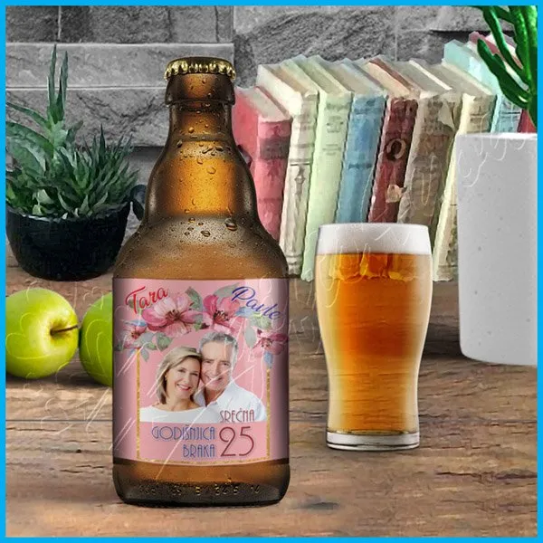 Proizvod Nalepnica za pivo srećna godišnjica braka Slika