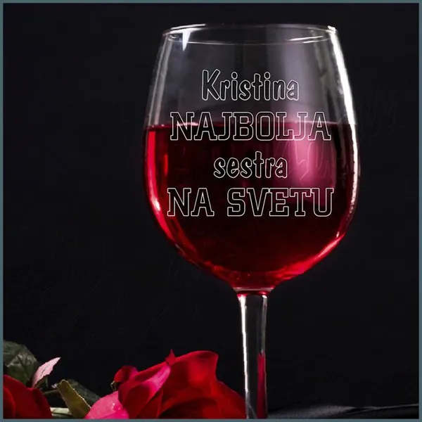 Proizvod Najbolja sestra na svetu čaša za vino Slika