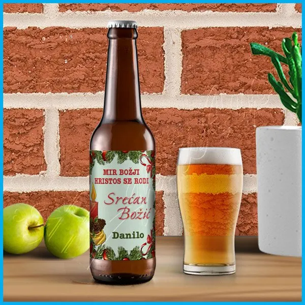 Proizvod Nalepnica za pivo srećan božić Slika