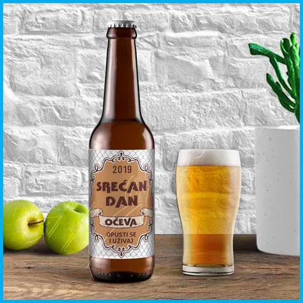 Proizvod Nalepnica za pivo srećan dan očeva Slika