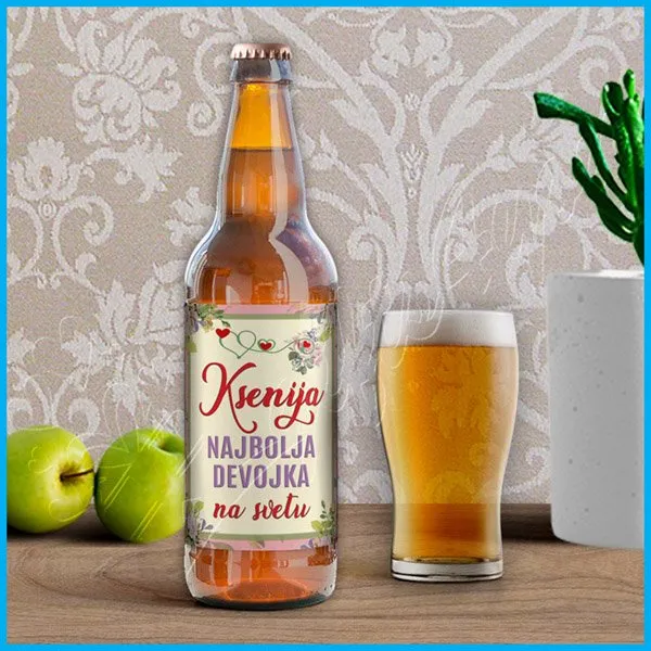 Proizvod Nalepnica za pivo najbolja devojka na svetu Slika