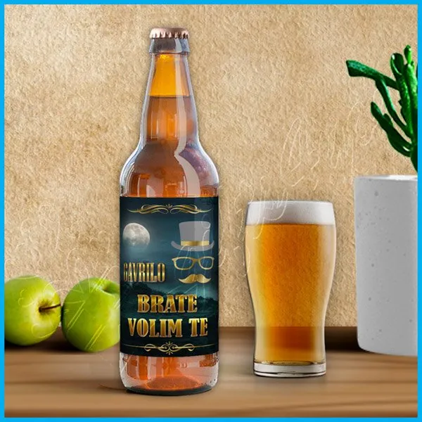 Proizvod Nalepnica za pivo brate volim te Slika