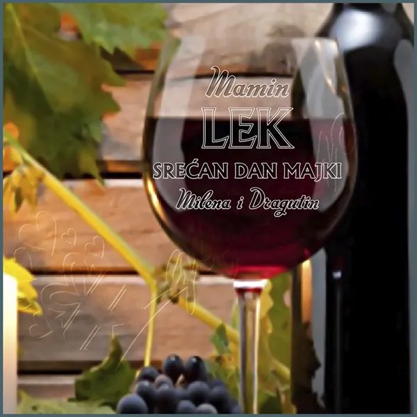 Proizvod Srećan dan majki čaša za vino Slika