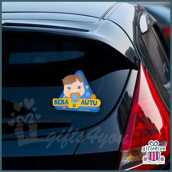 Proizvod Beba u autu - Plavo narandžasta Slika
