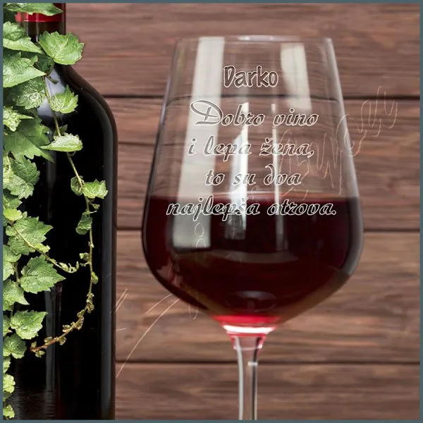 Proizvod Dobro vino i lepa žena čaša za vino Slika