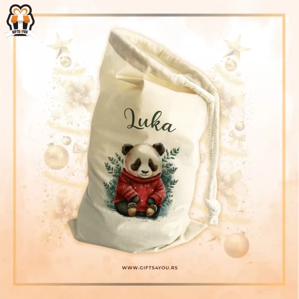 Proizvod Novogodišnji džak za paketiće - Panda Slika