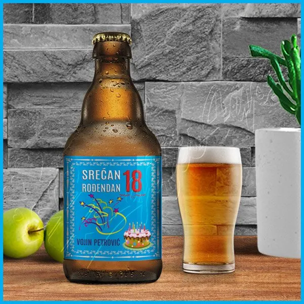 Proizvod Nalepnica za pivo srećan rođendan Slika