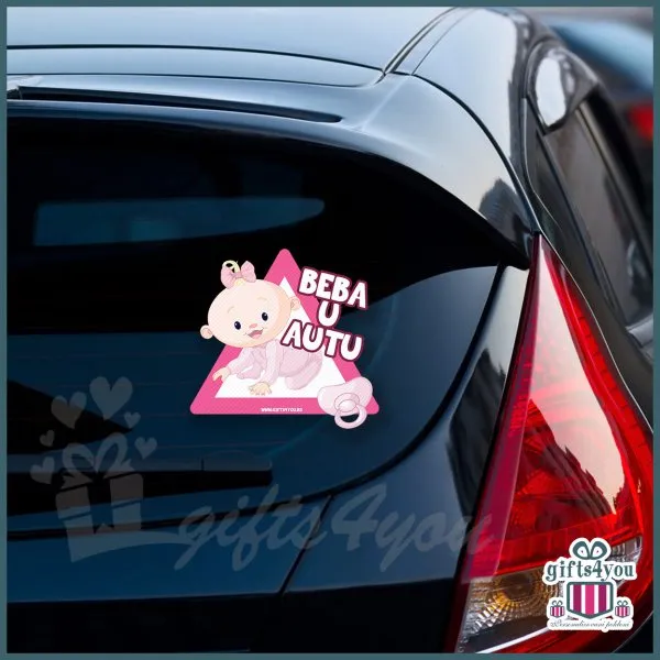 Proizvod Beba u autu - ženska roze-1 Slika
