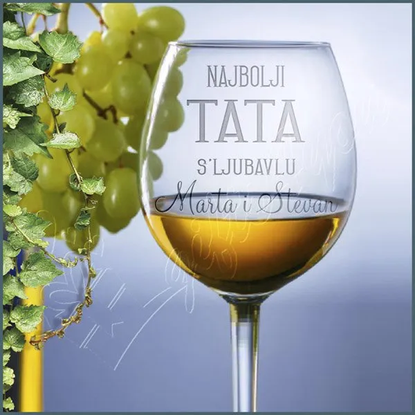 Proizvod Najbolji tata čaša za vino Slika