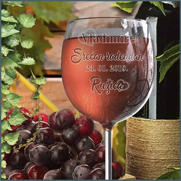 Proizvod Srećan rođendan čaša za vino Slika