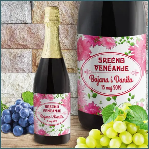Proizvod Srećno venčanje šampanjac Slika