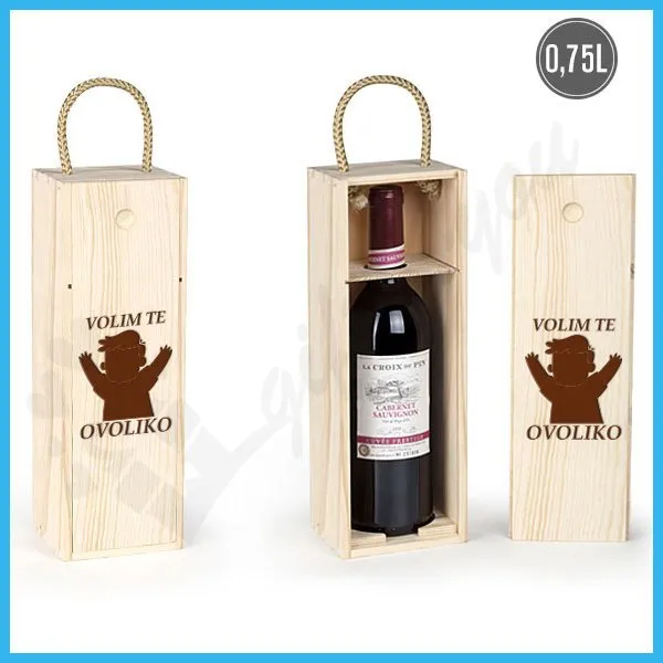Proizvod Volim te ovoliko poklon kutija za vino Slika
