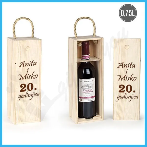 Proizvod Srećna godišnjica poklon kutija za vino Slika