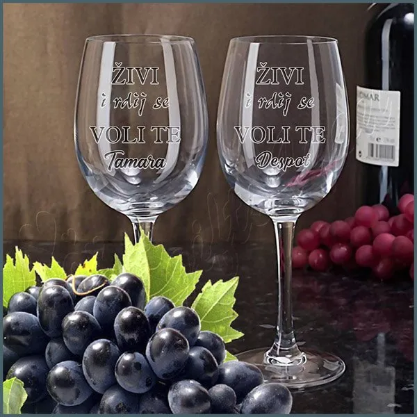 Proizvod Živi i raduj se čaše za vino Slika