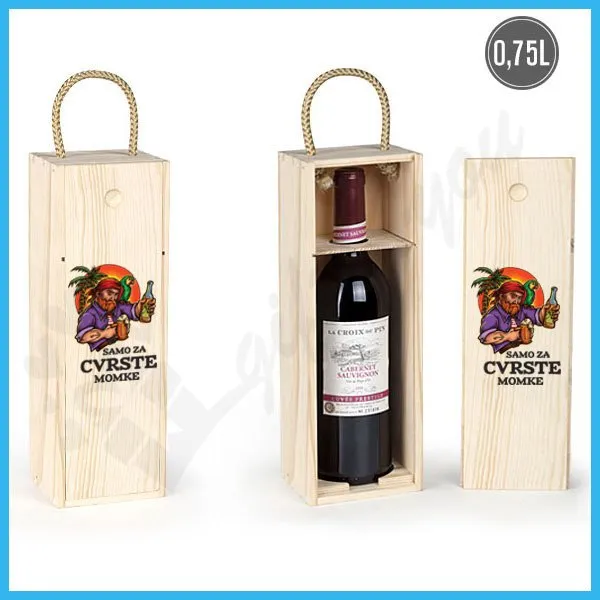 Proizvod Samo za čvrste momke poklon kutija za vino Slika
