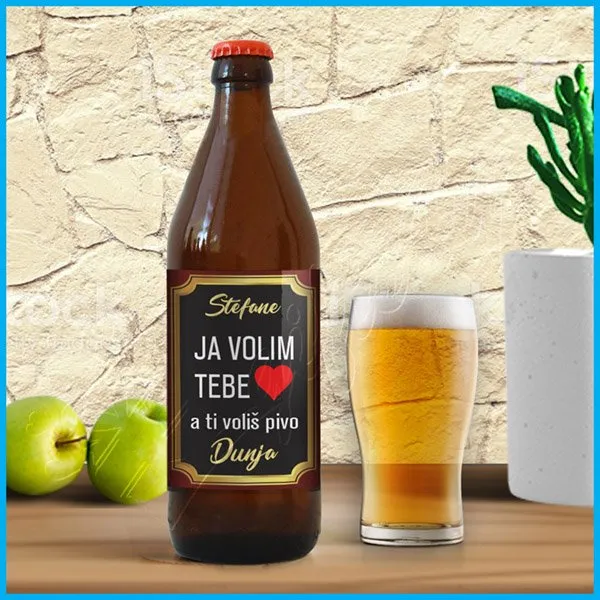 Proizvod Nalpenica za pivo ja volim tebe a ti voliš pivo Slika