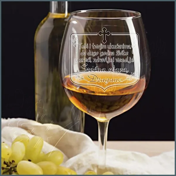 Proizvod Život u zdravlju i veselju čaša za vino Slika