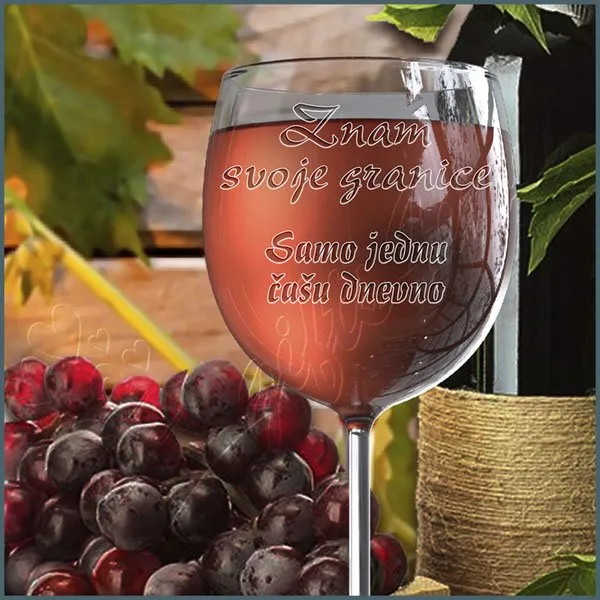 Proizvod Znam svoje granice čaša za vino Slika