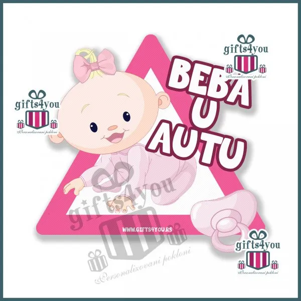 Proizvod Beba u autu - ženska roze Slika