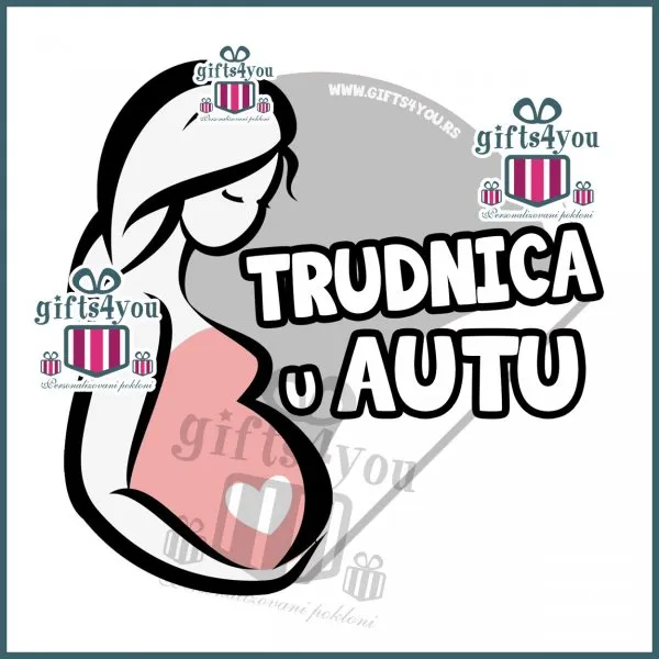 Proizvod Trudnica u autu - siva Slika