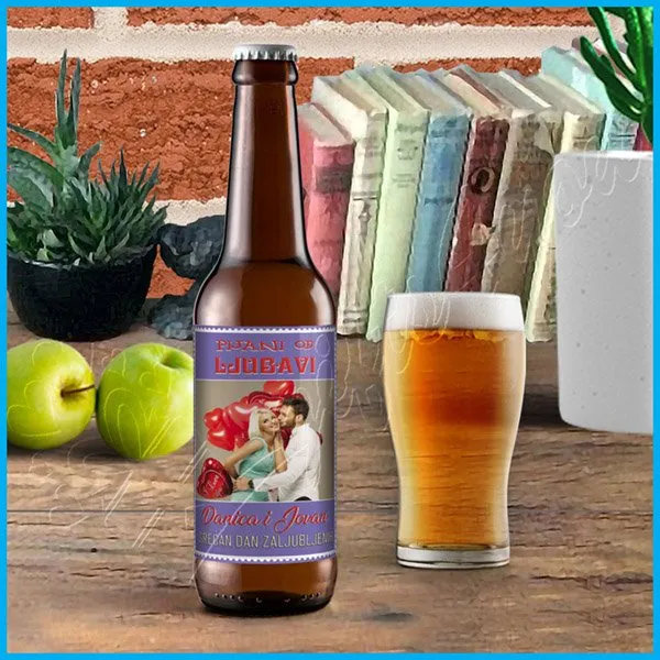 Proizvod Nalepnica za pivo pijan od ljubavi Slika